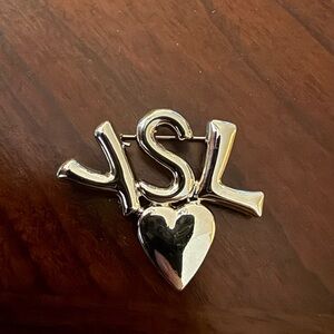New upcycled ysl Silver Heart Brooch
